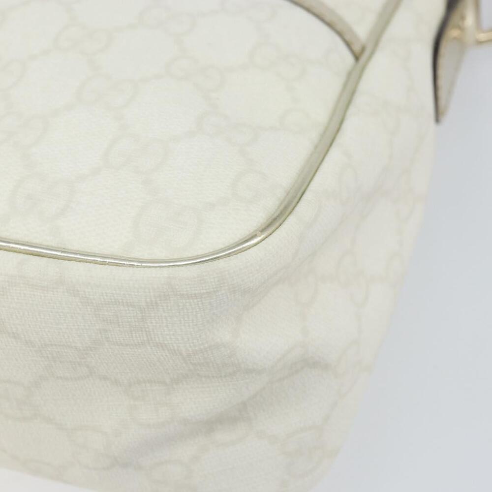 GUCCI GG Supreme Hand Bag PVC Leather White Gold 190258 Auth 157336 - Picture 8 of 16